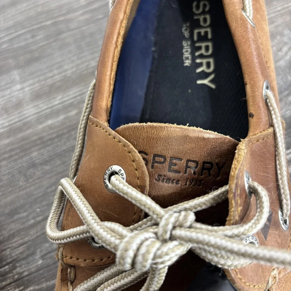 Sperry Top-Sider Boat Shoes Mens Size 10.5 Brown Leather Deck Nautical STS16404